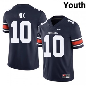 Durable Bo Nix #10 AU Navy Jersey | Youth University Football Swen Fan Gear 76240921
