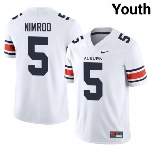 Officially Licensed Chas Nimrod #5 Auburn Tigers White Jersey | Youth University Football Stitched Fan Gear 65875401