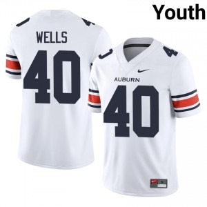 Officially Licensed Chris Wells #40 AU White Jersey | Youth University Football Stitched Fan Gear 61215193