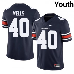 Chris Wells #40 Auburn War Eagles Jersey | Pro-Grade Navy College Football Youth Swen 60295214