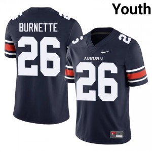 Navy Christian Burnette #26 AU Tigers Jersey | Youth High School Football Fresh Swen 31461823