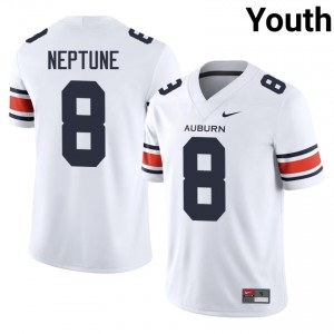 AU Christian Neptune #8 White Jersey | Pro Cut Stitched NCAA Football Youth Apparel 69454970