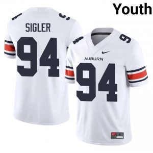 Cody Sigler #94 Auburn Tigers Jersey | Iconic White College Football Youth Stitched 36638080