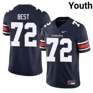Navy Cole Best #72 Auburn Tigers Jersey | Youth High School Football Fresh Swen 19869556