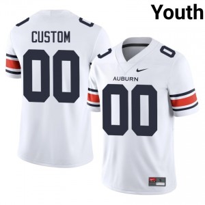 #00 Custom Auburn Tigers White Jersey | Alumni Stitched Youth Player Football Gear 29927006