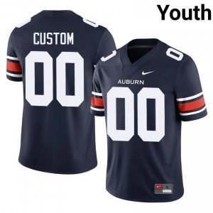Navy Custom #00 AU Tigers Jersey | Youth High School Football Fresh Swen 87256964