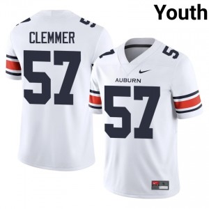 Officially Licensed Harrison Clemmer #57 Auburn War Eagles White Jersey | Youth University Football Stitched Fan Gear 25986957