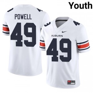 #49 Hudson Powell Auburn Tigers White Jersey | Alumni Stitched Youth Player Football Gear 41876400