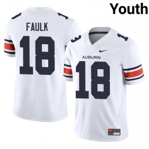 AU Tigers J.J. Faulk #18 White Jersey | Genuine Stitched NCAA Football Youth Apparel 15801242