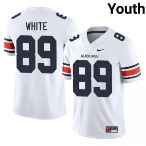 White Jake White #89 Auburn Athletics Jersey | Youth High School Football Moisture Wicking Stitched 93803358