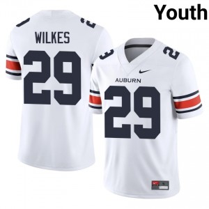 Jaquez Wilkes #29 Auburn Tigers Jersey | Iconic White College Football Youth Stitched 44545548