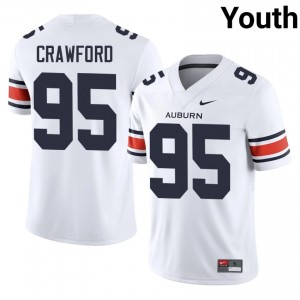 Jourdin Crawford #95 Auburn Tigers Jersey | Gameday White College Football Youth Stitched 74192813