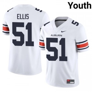 #51 Kail Ellis AU Tigers White Jersey | Authentic Stitched Youth Player Football Gear 80399154
