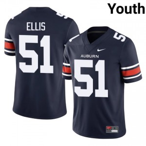 Navy Kail Ellis #51 Auburn Tigers Jersey | Youth High School Football Limited Swen 36925687