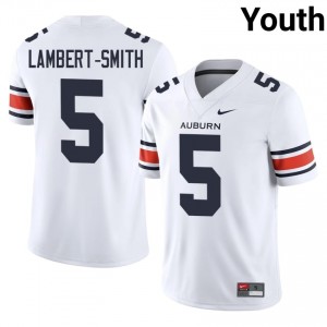 White KeAndre Lambert-Smith #5 Auburn Athletics Jersey | Youth High School Football Moisture Wicking Stitched 31405582