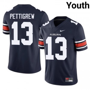 Durable Kory Pettigrew #13 Auburn War Eagles Navy Jersey | Youth University Football Swen Fan Gear 37914295