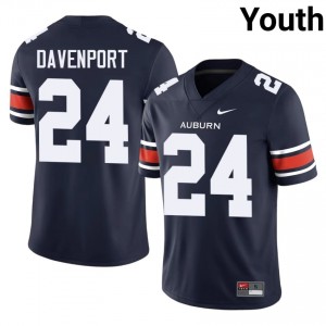 AU Tigers Nykahi Davenport #24 Navy Jersey | Premium Swen NCAA Football Youth Apparel 47727882