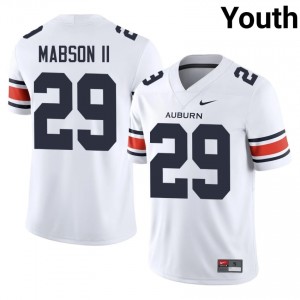 Elite Thread Omar Mabson II #29 Auburn Tigers White Jersey | Youth University Football Stitched Fan Gear 67185037