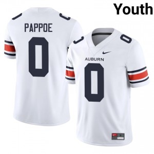 #0 Owen Pappoe Auburn Tigers White Jersey | Alumni Stitched Youth Player Football Gear 31110372