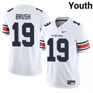 White Rhys Brush #19 Auburn Tigers Jersey | Youth High School Football Licensed Stitched 46559115