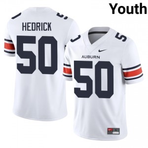 White TJ Hedrick #50 AU Tigers Jersey | Youth High School Football Licensed Stitched 82895738