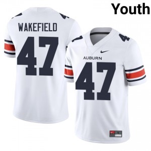AU Tigers Travis Wakefield #47 White Jersey | Pro Cut Stitched NCAA Football Youth Apparel 35114103